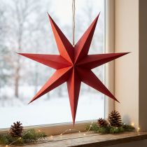 Product Decorative star hanging decoration made of paper with jute cord, 75cm