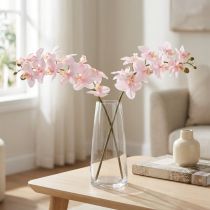 Product Artificial Orchids Light Pink Artificial Flowers Real Touch 58cm 2pcs