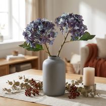 Product Artificial Hydrangea Decoration Artificial Flower Blue Purple 34cm 2pcs