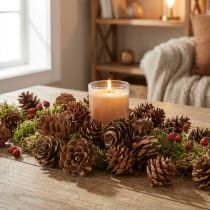 Product Pine cones natural small cones decoration in net 2.5-3.5cm 300g