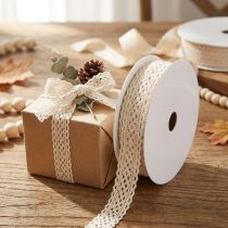 Product Cotton lace ribbon for decoration and handicrafts, 15mm wide, 10m long