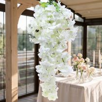 Product Cherry blossom branch with 5 branches white artificial 75cm