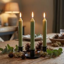 Product Taper candle green dyed premium candles 120mm/Ø21mm 6pcs
