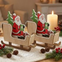 Product Deco sleigh with Santa Claus Christmas sleigh 10cm 2pcs