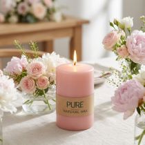 Product PURE pillar candle 90/60 pink decorative candle sustainable natural wax candle decoration