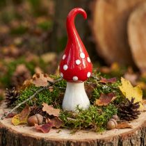 Product Deco Fly Agaric Ceramic Deco Mushroom Red White Ø6.5cm H21cm