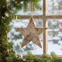 Product Wooden stars decoration decorative hanger rustic decoration white wood Ø20cm