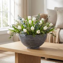 Product Decorative bowl round plant bowl grey black Ø40cm H19,5cm