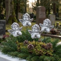 Product Grave decoration angel on stick decoration for arrangement 5.5cm 4 pcs