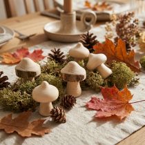 Product Scatter decoration mini mushrooms wooden decoration natural with bark Ø2cm 36 pieces