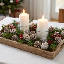 Product Whitened pine cones, small cones decoration in a net, 2.5-3.5 cm, 500 g