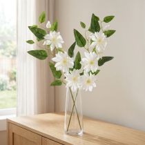 Product Artificial clematis branch with blossoms for elegant and low-maintenance decoration, 81cm, 2 pieces