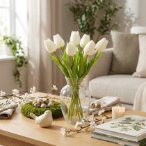 Product Artificial Tulip, Realistic Decoration, Durable Artificial Flower for Home, 21cm, 6 Pieces