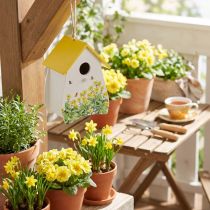 Product Decorative birdhouse with floral pattern for indoor and balcony use, 21cm