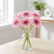 Product Artificial Gerbera Garden Flowers, Pink, 47cm, 6 Pieces