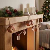 Product Garland Christmas Gifts and Stars Red Natural Green 100cm 2pcs