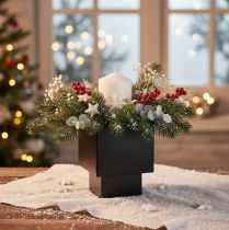 Product Black cube planter with base, modern, 22cm