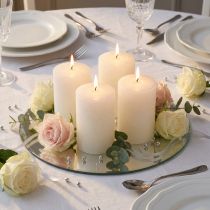 Product Solid-color pillar candles, white, 70x100mm, set of 4, wedding decoration, premium
