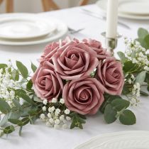 Product Foam rose Ø7.5cm old pink 18 pcs