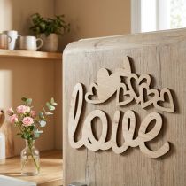 Product Hearts "Love" wooden decoration natural with magnet decoration sign 20.5/25cm 6 pieces