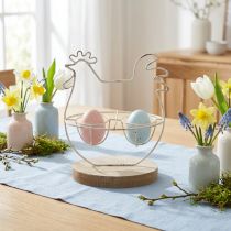 Product Deco chicken table decoration Easter egg stand metal 16x8.5x20cm