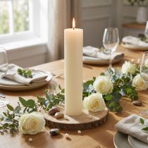 Product Large candles, solid-colored taper candles, cream, 50x300mm, 4 pieces