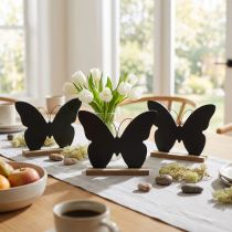Product Table decoration wooden decoration butterfly black natural 15cm 6 pieces