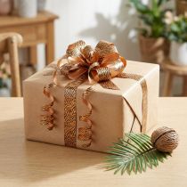 Product Decorative Ribbon Brown Orange Curling Ribbon Safari 10mm 100m