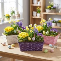 Product Chip basket square purple/white/pink 6 pcs