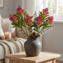 Product Artificial Flowers Red Skimmia japonica Skimmie 45cm 2pcs