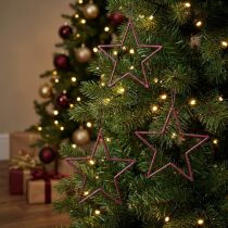 Product Decorative Stars Christmas Tree Berry Glitter Purple Ø12cm 12 Pieces