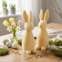 Product Decorative Easter Bunny – 2nd Choice – Flocked Light Yellow H29.5cm 2 pcs