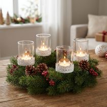 Product Candle holder with thorn tealight holder white H8cm 4 pcs