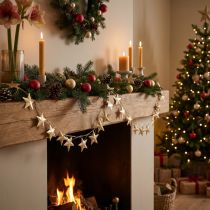 Product Star garland for Christmas metal gold L180cm