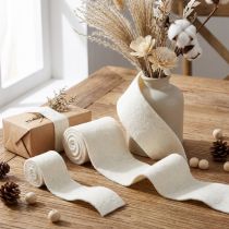 Product Felt ribbon wool ribbon white W7cm/15cm L100/100cm set of 2