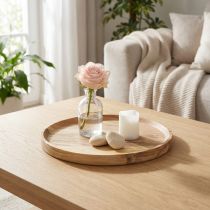 Product Decorative tray/plate made of natural acacia wood, Ø20cm