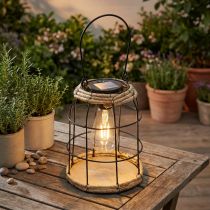 Product Garden Lantern Solar Garden Lamp Metal Black Ø17cm