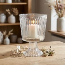 Product Lantern glass trophy fluted glass decoration Ø11.5cm H15cm