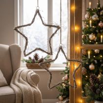 Product Christmas decoration star window decoration washed white elm Ø40cm 2pcs