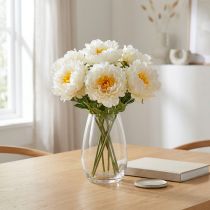 Product Peonies Artificial Peonies White Yellow Artificial Flowers 7 Pcs