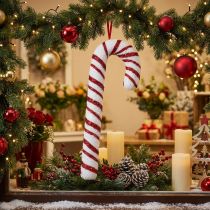 Product Decoration Candy Cane Christmas Window Decoration Red White Striped H51,5cm