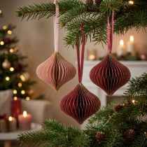 Product Honeycomb Balls Honeycomb Balls Onion Pink Wine Red Ø8cm 4 Pcs