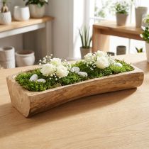 Product Wooden decoration with recess, decorative bowl, wood, 40×13–16cm×6.5cm