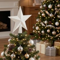 Product Sparkling white tree topper 19cm – shatterproof and glittering, perfect for elegant Christmas decoration