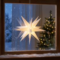 Product LED Star 3D White Timer Battery Outdoor Ø30cm H74cm