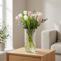 Product High-quality glass vase for decorative arrangement in modern homes, 24cm