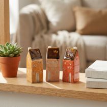 Product Decorative ceramic miniature house for windowsill, 10cm, 3 pieces