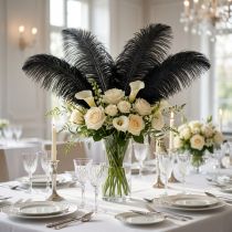 Product Ostrich Feathers Decoration Black Feathers 32-35cm 4 pcs
