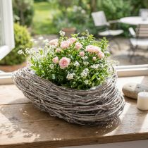 Product Rattan planter, curved, natural white, 30x35cm