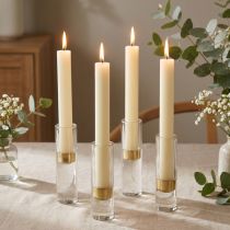 Product Solid colored cream taper candles, 34mm x 240mm, 4 pieces
